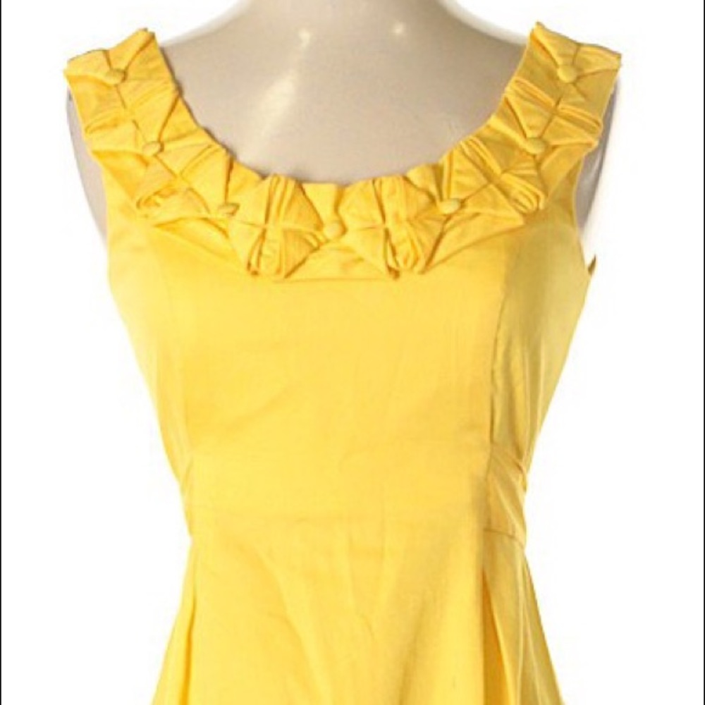 Max and Cleo Origami Neck yellow dress